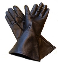 Leather Gauntlet Gloves Black 2X-Large Long Arm Cuff - £24.15 GBP