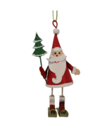 3&quot; Skiing Springy Santa Claus Christmas Tree Ornament Ski Metal Spring - £7.75 GBP
