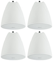 4) Rockville PEN-65T White 6.5" 70V Hanging Pendant Speakers For Office/Bar/Cafe - £337.02 GBP