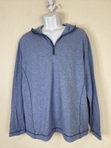 Tommy Bahama Men Size M Blue 1/4 Zip Pull Over Sweatshirt Long Sleeve - $12.26