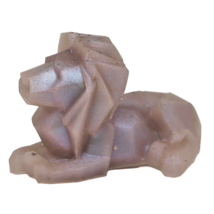 Color changing Geometric Lion, Handcrafted chiseled lion, silver blue lavender - £11.19 GBP
