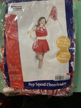 California Costume Cheerleader Pep Squad Child Medium 6/8 Red/White Set Pom Pom - £27.83 GBP