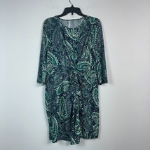 NY Collection Womens Petites PXL Green Paisley Printed Dress NWT CA30 - $32.33