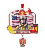 Personalized Firefighter Christmas Ornament 2024 Custom Engraved Keepsake - $211.05 MXN