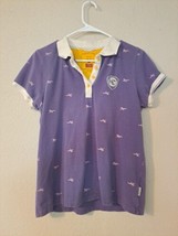 Horseware Ireland Purple All Over Horses Polo Shirt Embroidered Large 10 - $14.50