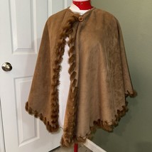 Jones New York Brown Shawl RABBIT FUR Vintage Vtg 90s Y2K Classy Elegant Boujie - £42.64 GBP