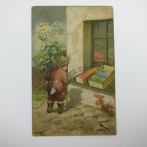 Easter Postcard Comic Humor Boy Pants Open See Easter Eggs Embossed Antique 1911 - £7.82 GBP