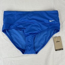NEW Nike Swimsuit Brief Womens Large Blue High Waisted Zip Pocket Swim Bottoms - £31.54 GBP