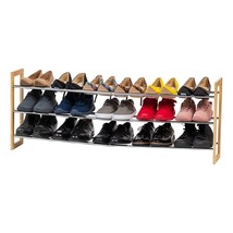 IRIS USA 3-Tier Shoe Rack for Entryway, 15 Pairs Extendable Shoe Organizer for C - £35.16 GBP