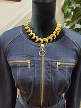 International Concepts Women&#39;s Blue Cotton Round Neck Knee Length Dress Size 10 - £74.75 GBP