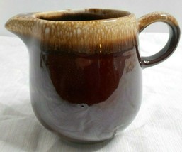 McCoy Pottery Brown Drip Creamer #7020 Pour Spout 3 7/8&quot; tall Marked McCoy - $16.14