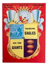 Philadelphia Eagles Contre New York Géants Octobre 4 1952 Jeu Programme - £46.40 GBP