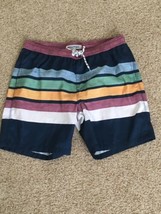 NWOT MAAMGIC Mens LARGE Lined Swim Trunks with Lines of color - £14.93 GBP