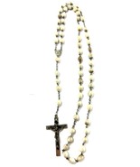Vintage Catholic Rosary Gray Beads “I Am Catholic” Italy Crucifix 21” - $41.09 CAD