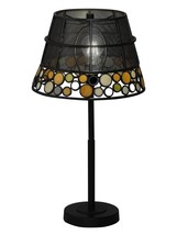Table Lamp DALE TIFFANY PASQUAL Contemporary Round Pedestal 2-Light Antique - £257.92 GBP