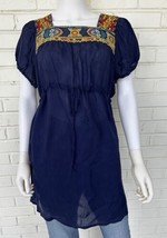 Johnny Was Selah Dress Navy Blue Floral Embroidered Bohemian Women’s Size Small - £46.97 GBP