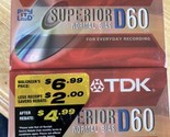 12Pack TDK D60 Blank Audio Cassette Tapes High Output IECI/TYPE I New Se... - $28.04