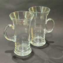 Set of 2 Clear Glass Irish Coffee Espresso Mugs Glasses 8 Ounces Vintage - $10.59