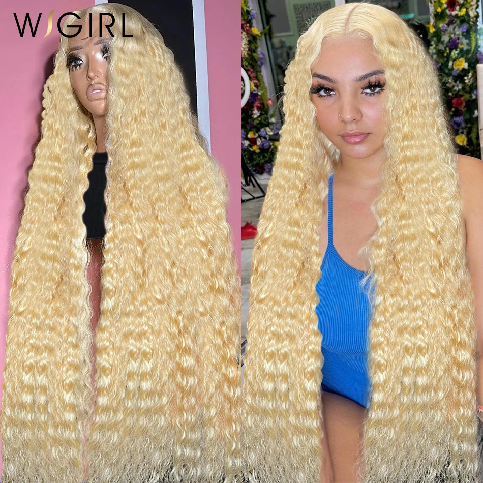 13x6 613 Honey Blonde Water Curly HD Transparent Lace Frontal Wig Brazil... - $28.19+