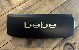 BEBE Eyeglass Sunglass Case Black Gold Faux Leather Hard Clamshell CASE ... - £9.74 GBP