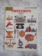 1986 Leisure Arts Professions 418 Counted Cross Stitch Pattern Book Vint... - $12.34