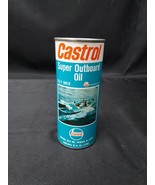 Vintage 70s 80s Castrol Super Outboard 2-Cycle Motor Oil Can FULL, 16 oz... - $18.49