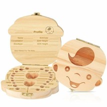 Milk Teeth Box Wooden Tooth Storage Box Organizer For Kids - Baby Boy Tooth Box - £11.87 GBP