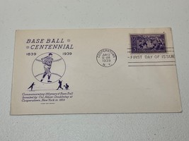 1939 US First Day Cachet Cover Stamp #855 Baseball Centennial Cooperstown, N.Y. - £70.41 GBP