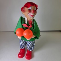Vintage Russ Wind Up Tinplate Toy Circus Clown Maraca Player Works - see... - $19.99