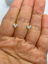 1Ct Round Lab-Created Diamond Heart Stud Earrings 14K Yellow Gold Plated Silver - £44.11 GBP