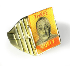 I&#39;m Curly - The Three Stooges Gold Gumball Vending Flicker Ring (Circa 1... - $18.54