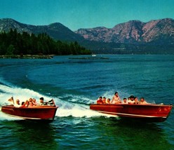 Exciting Speedboat Trips Locks Landing Lale Tahoe CA UNP Vtg Chrome Postcard - £9.30 GBP