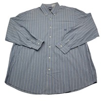 Chaps Shirt Mens 2XT Blue White Stripe Button Down Long Sleeve  - £15.61 GBP