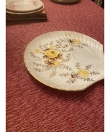 Antique Gold Trim Spring Flowered Plates 4 Plates In Set - $37.40