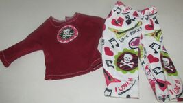 18" doll clothes hand made pajama outfit skulls music notes Halloween to... - $9.26