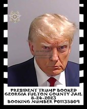 President Donald Trump Mugshot Fulton County Jail Arrested Booking 8X10 Photo - £6.67 GBP