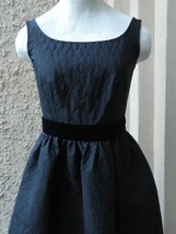 Prada Dress Black Cocktail Popeline Stitched Print Pouffy Skirt NWT $264... - $625.24