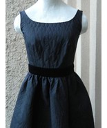 Prada Dress Black Cocktail Popeline Stitched Print Pouffy Skirt NWT $264... - £494.03 GBP