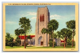 Bethseda By the Sea Episcopal Church Palm Beach Florida UNP Linen Postcard S15 - £2.02 GBP