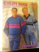 Yarns Brunswick Knitting Pattern Booklet Classic Sweaters For Men Vol 887 - $3.95