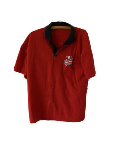 MENS Small Humpty Dumpty Red Collared Potato Chips  Shirt - $8.12