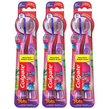 Pack of (3) New Colgate Kids Toothbrush, Trolls, Extra Soft (Total 6 Qty) - £17.90 GBP