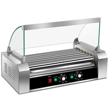 Costway Commercial 7-Roller Hotdog Machine Grill Cooker 18 Hot Dogs with... - $230.99
