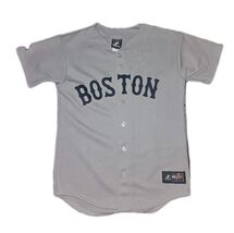 Vintage Majestic Boston Red Sox Dustin Pedroia #15 Gray MLB Jersey Youth... - €20,91 EUR