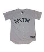 Vintage Majestic Boston Red Sox Dustin Pedroia #15 Gray MLB Jersey Youth... - €20,78 EUR