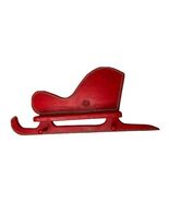 Vtg Handmade Wooden Christmas Sleigh Sled Shelf Stocking Hanger 23&quot; L Pr... - $31.77 CAD