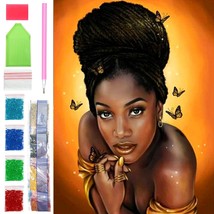 Diy 5D Diamond Painting By Numbers Kits African Woman, Diamond Art Butte... - $17.99