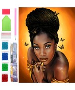Diy 5D Diamond Painting By Numbers Kits African Woman, Diamond Art Butte... - £14.13 GBP