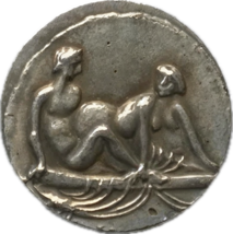 Erotische Spintria Medaille XIII - Intime Szene mit Draperie Motiv - $18.69 CAD