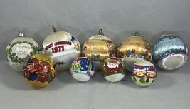 Lot of 9 Vintage Satin Silk Ball Christmas Ornaments Large &amp; Small.  *Used* - £11.65 GBP
